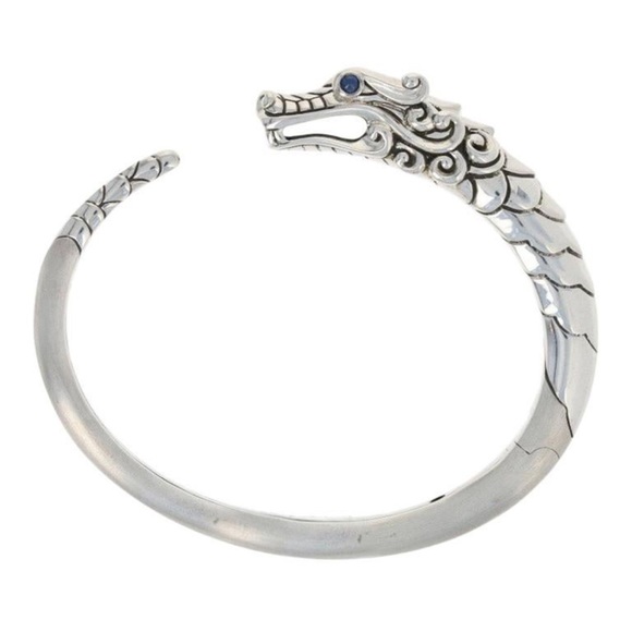 John Hardy Blue Sapphire Legends Naga Bracelet, Sterling Kick Cuff - Picture 1 of 6